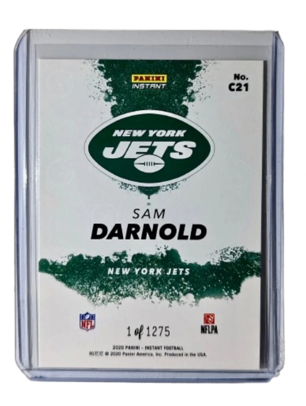 Sam Darnold 2020 Panini NFL Instant My City #21 Football Card 1 of 1275